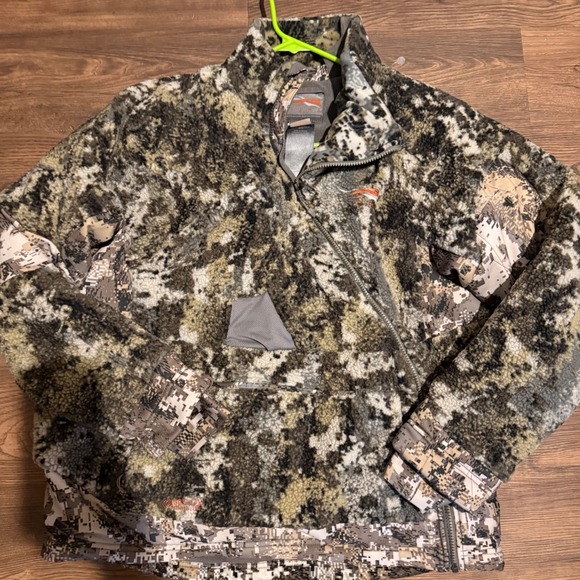 Sitka Gear Men's L Fleece Quarter Zip Camo Hunting Pullover Jacket goretex - Picture 1 of 7